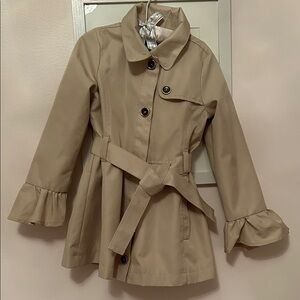 Tahari Kids Tan Raincoat with Belt